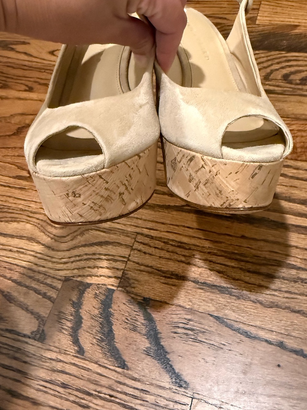 Veronica Beard Dali Suede Peep Toe Wedge Sandal 7.5 - Picture 10 of 11